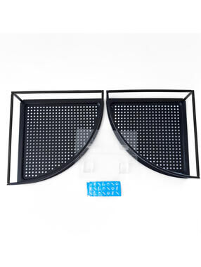 Umbra Cubiko Shower Corner Shelf - Black Metal Floating Shelves - Set of 2